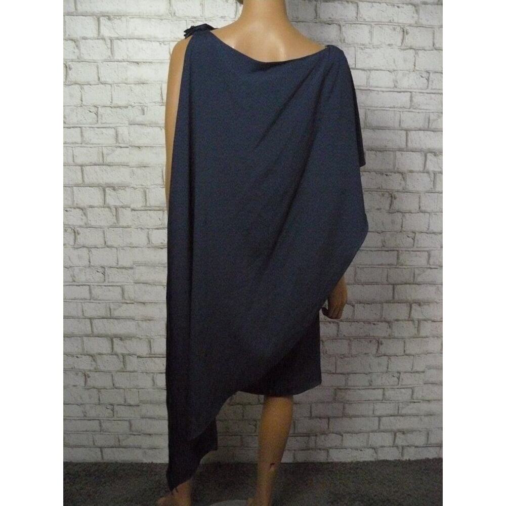$160 Angel Sanchez Navy Blue Cape Mother of Bride Party Sheath Dress 10 NEW - Picture 7 of 8